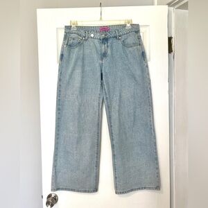 Edikted Light Blue Wide Leg Jeans